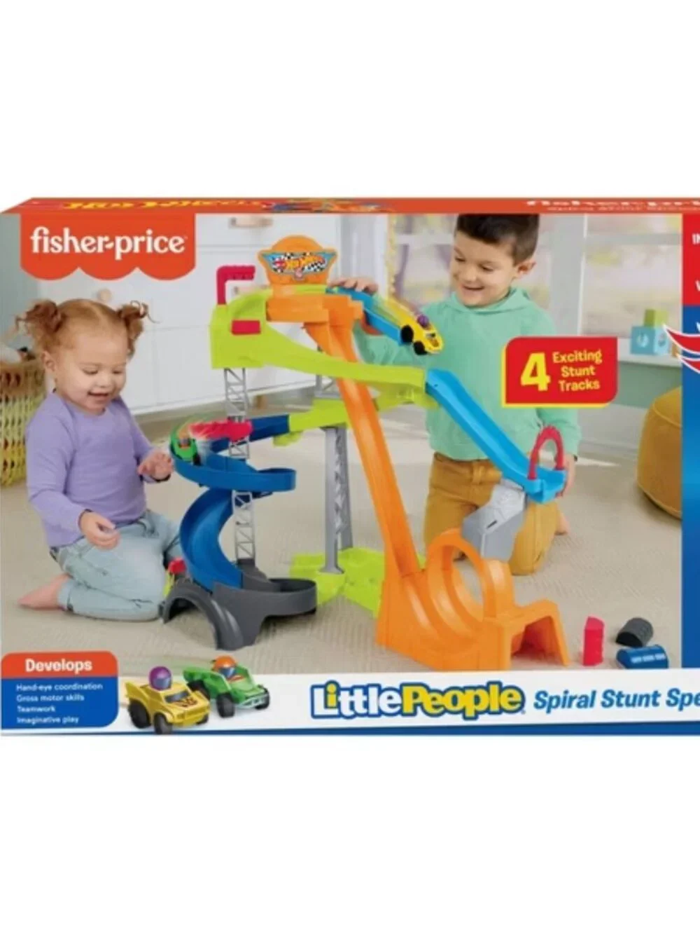NEW! Little People Hot Wheels Spiral Stunt Speedway Race Track **update - Picture 1 of 14